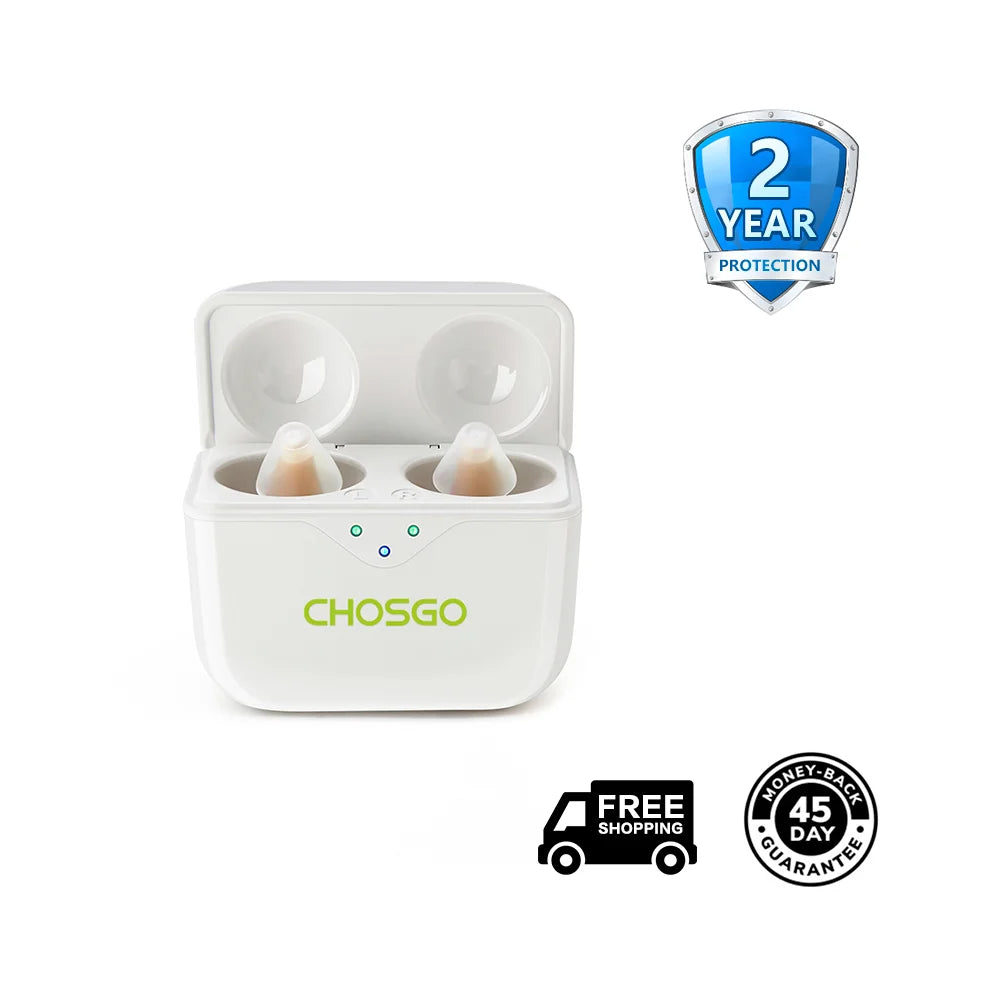 CHOSGO SmartR Smallest OTC Hearing Aids + 2-Year Protection Plan-0