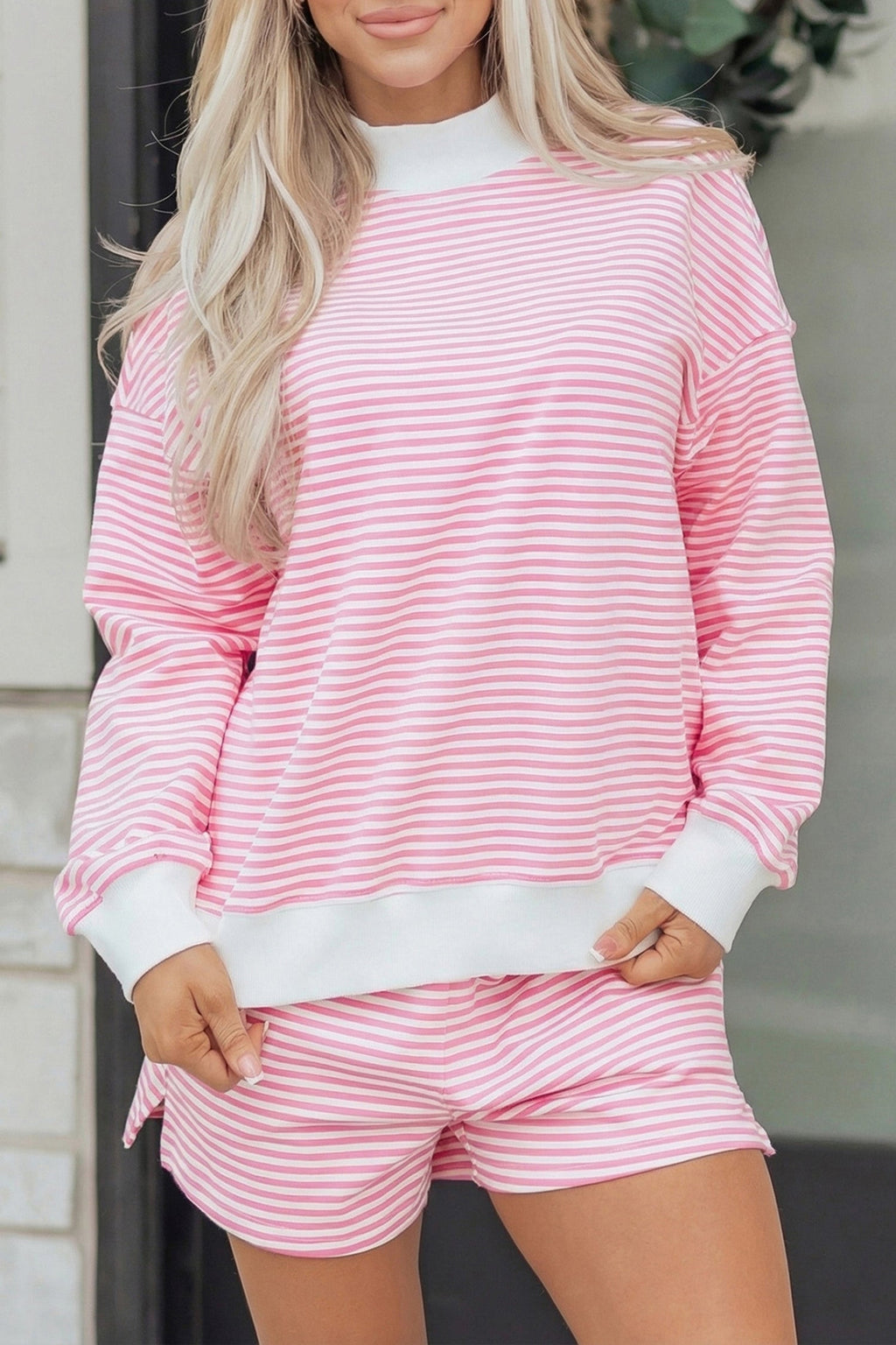 Amira Mock Sweatshirt and Shorts Set-3