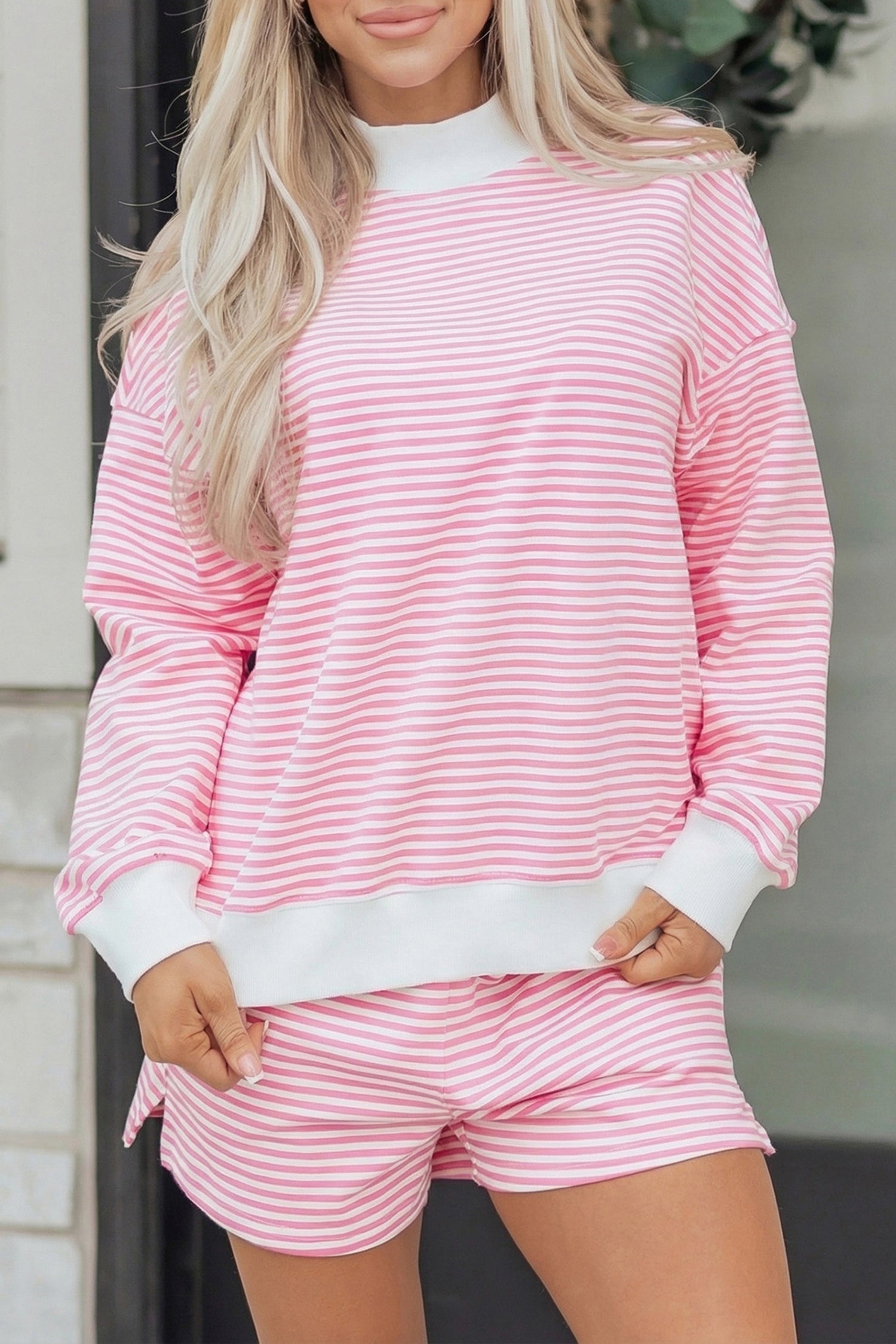 Amira Mock Sweatshirt and Shorts Set-3
