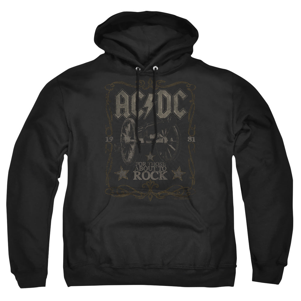AC/DC Rock Label Mens Hoodie Black Officially Licensed