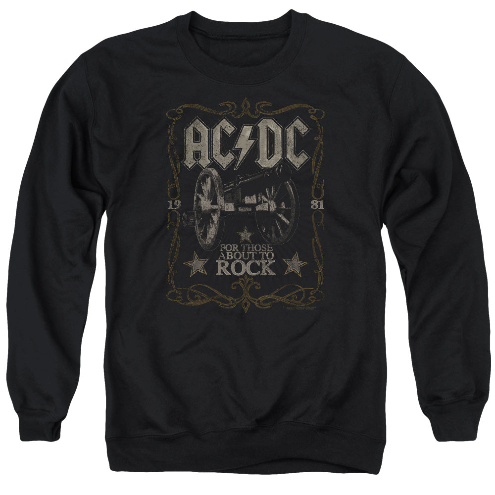 Acdc Rock Label Mens Crewneck Sweatshirt Black