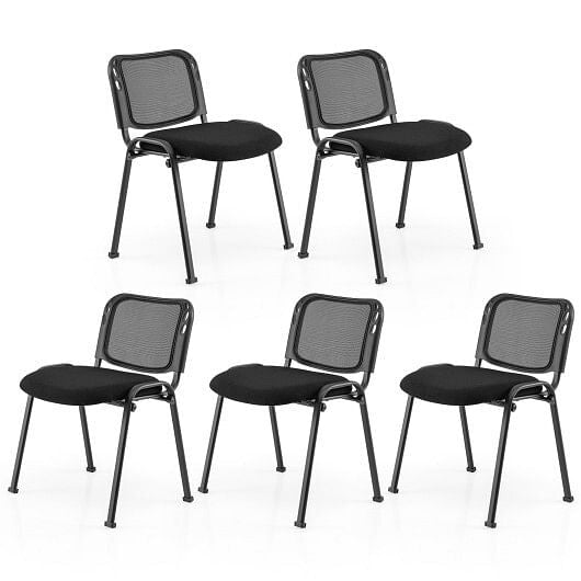 Set of 5 Stackable Conference Chairs with Mesh Back-4