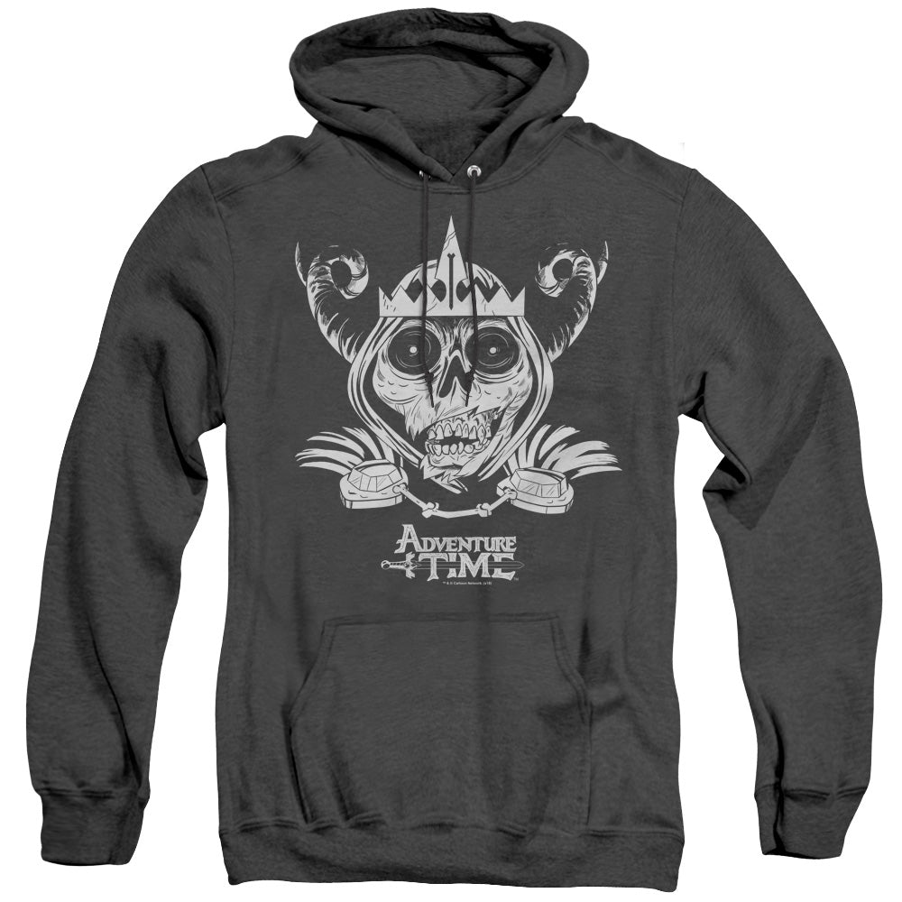 Adventure Time Skull Face Mens Heather Hoodie Black Officially Licensed