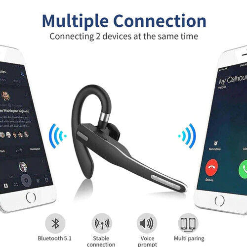 Bluetooth 5.1 Wireless Headset Noise Cancelling Hands Free Earphone