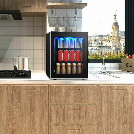 60 Can Beverage Mini  Refrigerator with Glass Door-2