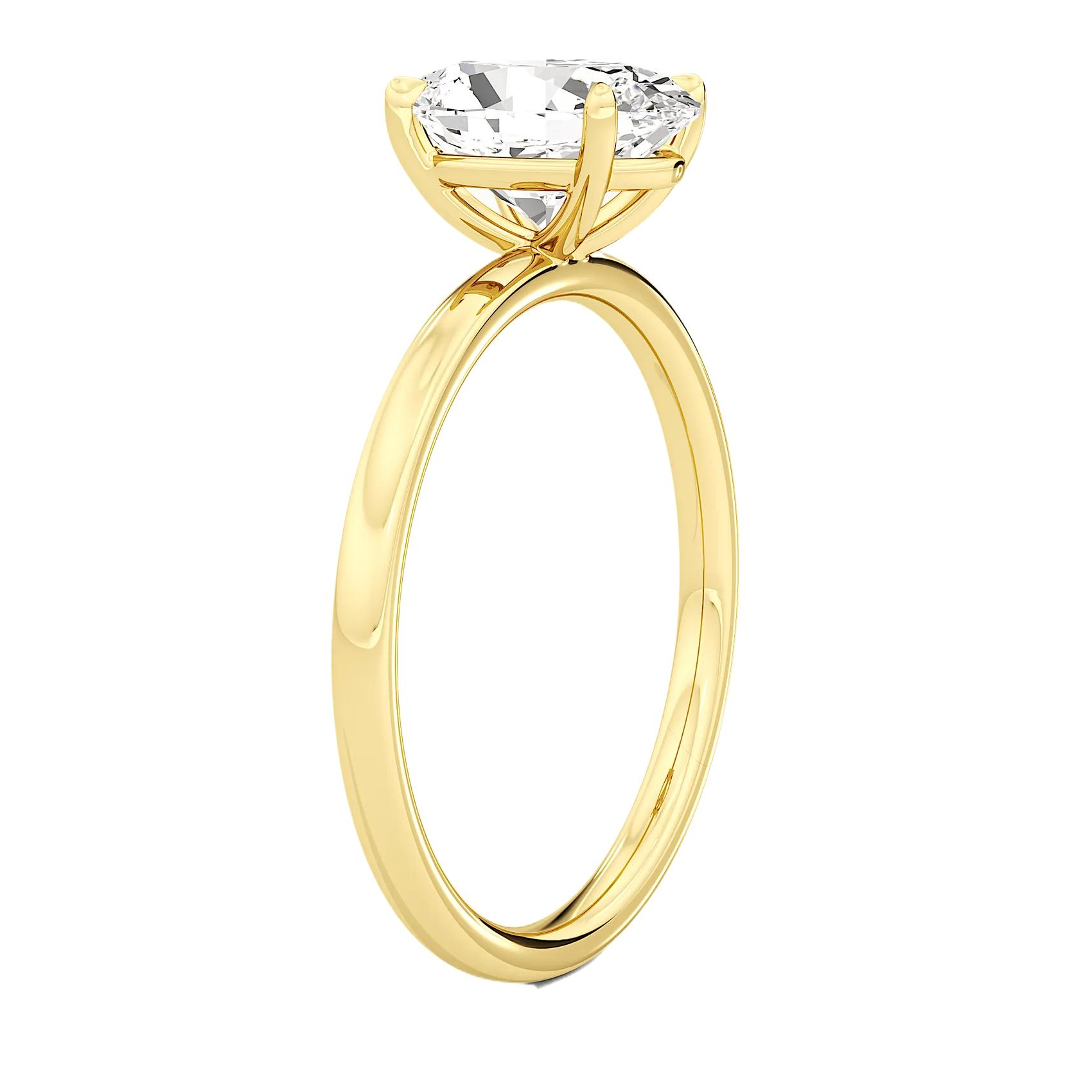 1.50 CTW Oval Cut Certified Moissanite Solitaire Ring in 14kt Yellow Gold Over Sterling Silver-1