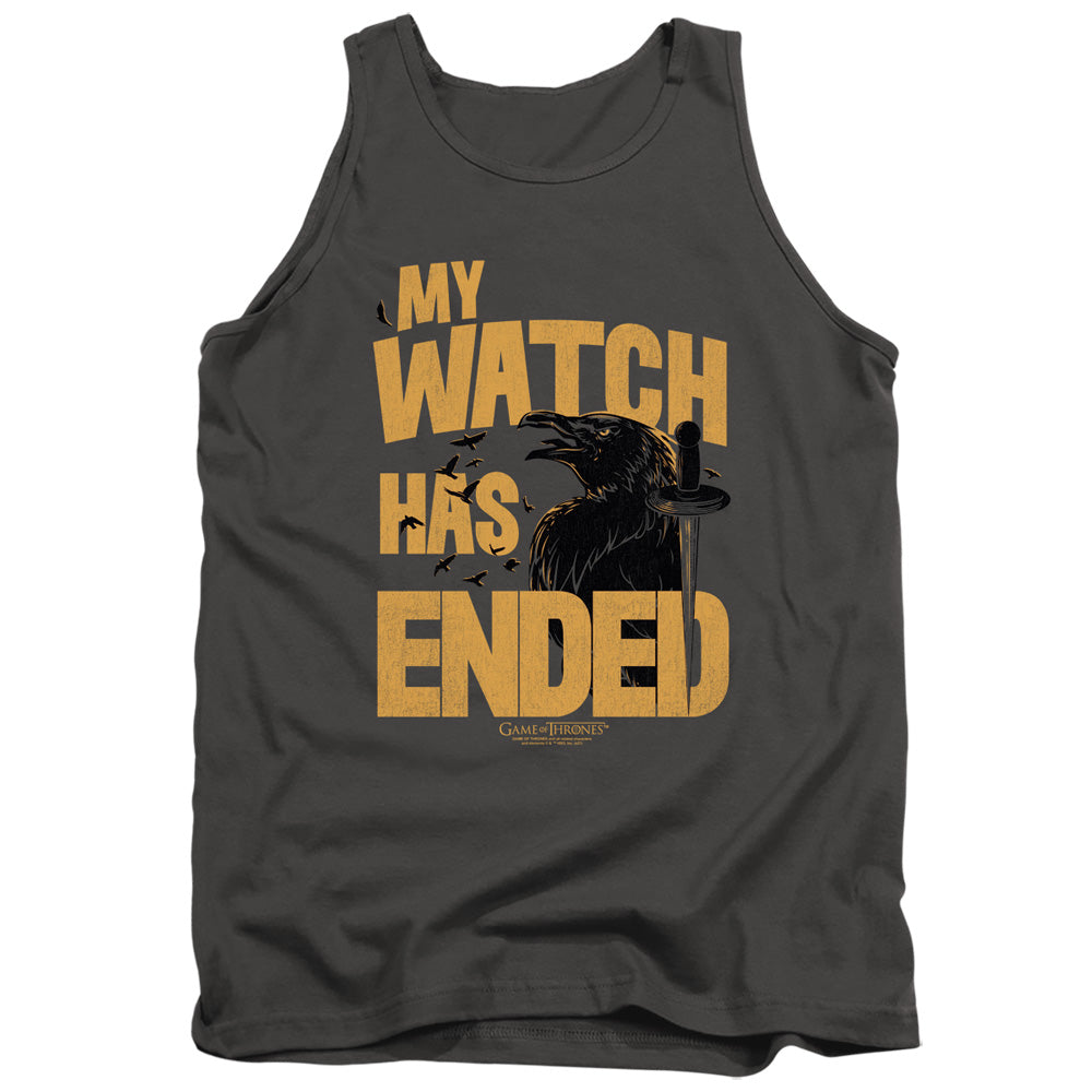 Game Of Thrones My Watch Has Ended Mens Tank Top Shirt Charcoal Officially Licensed
