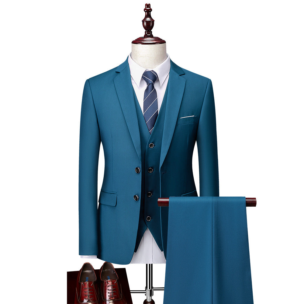 3 Piece Suit Jacket Pants & Vest Business Formal Men's-9