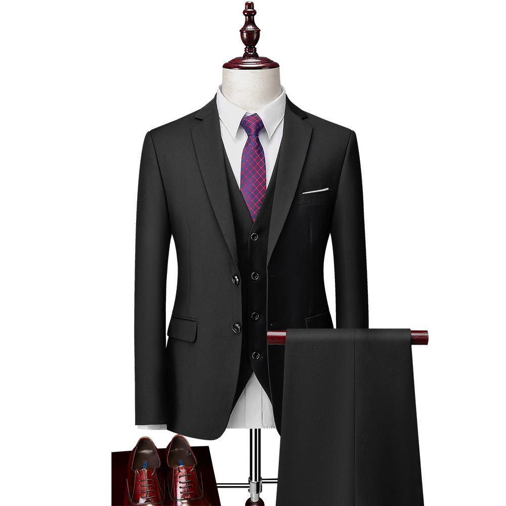 3 Piece Suit Jacket Pants & Vest Business Formal Men's-12