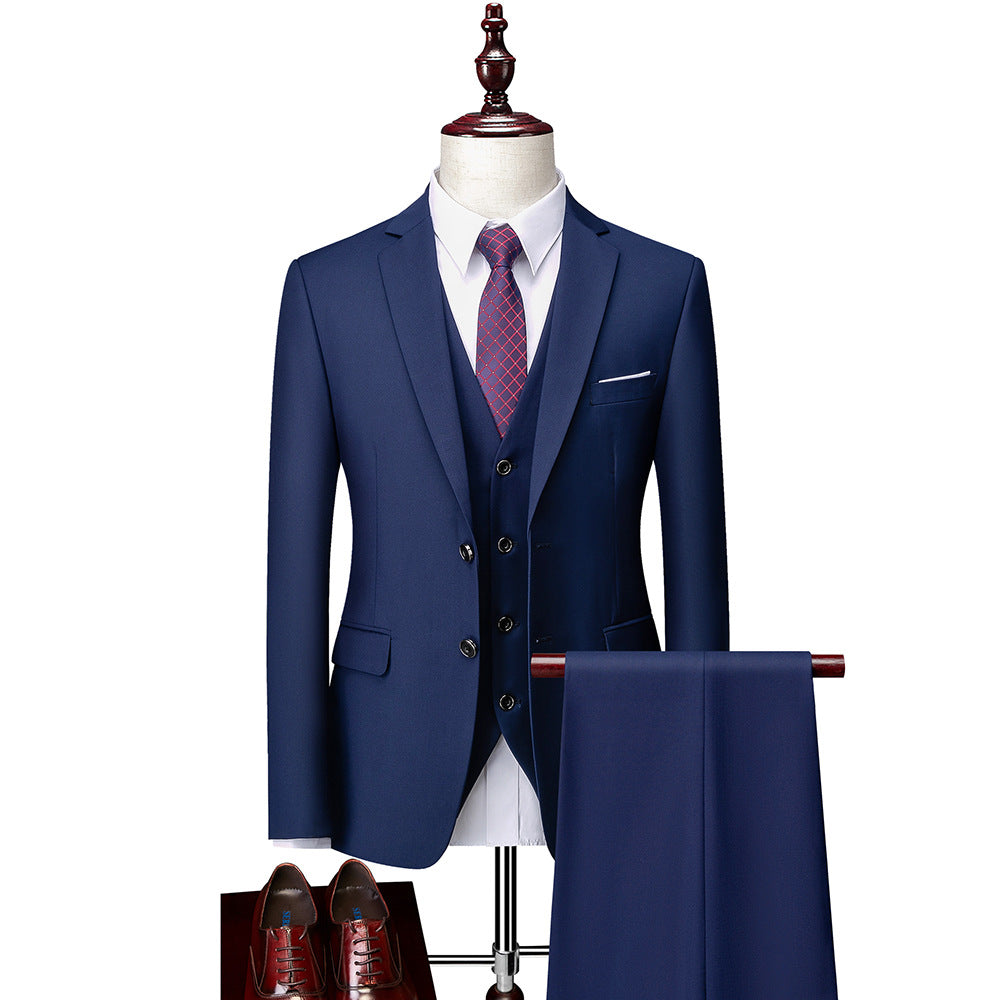 3 Piece Suit Jacket Pants & Vest Business Formal Men's-10