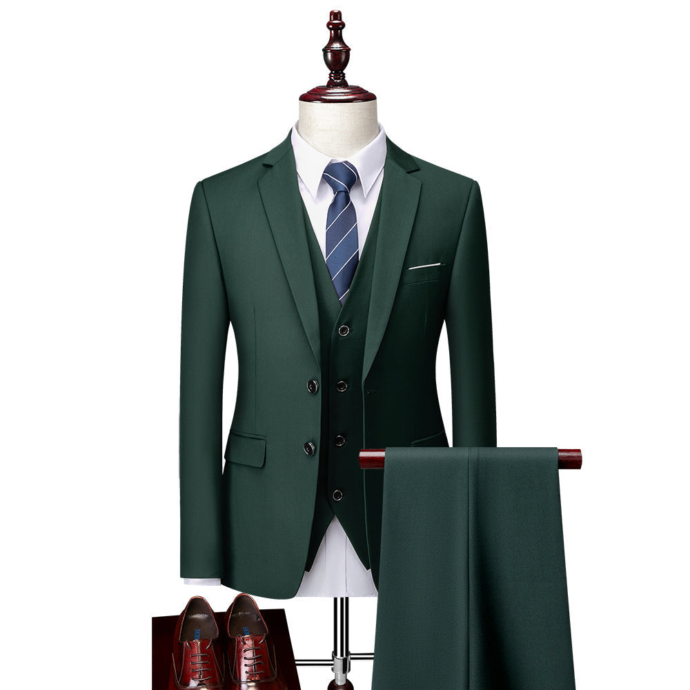 3 Piece Suit Jacket Pants & Vest Business Formal Men's-4