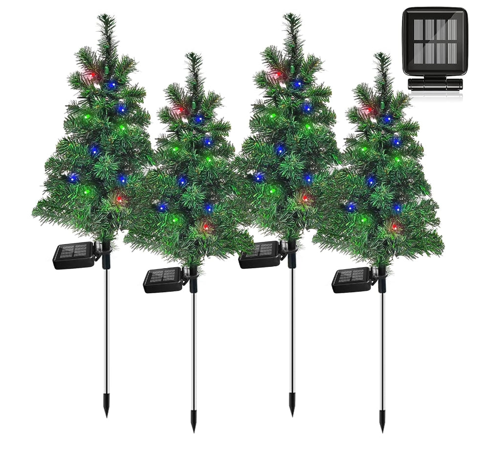 4pcs Sets Of Solar Christmas Tree Lights, Holiday Decorations, Outdoor Courtyards, Gardens, Lawns, Path Lights-3