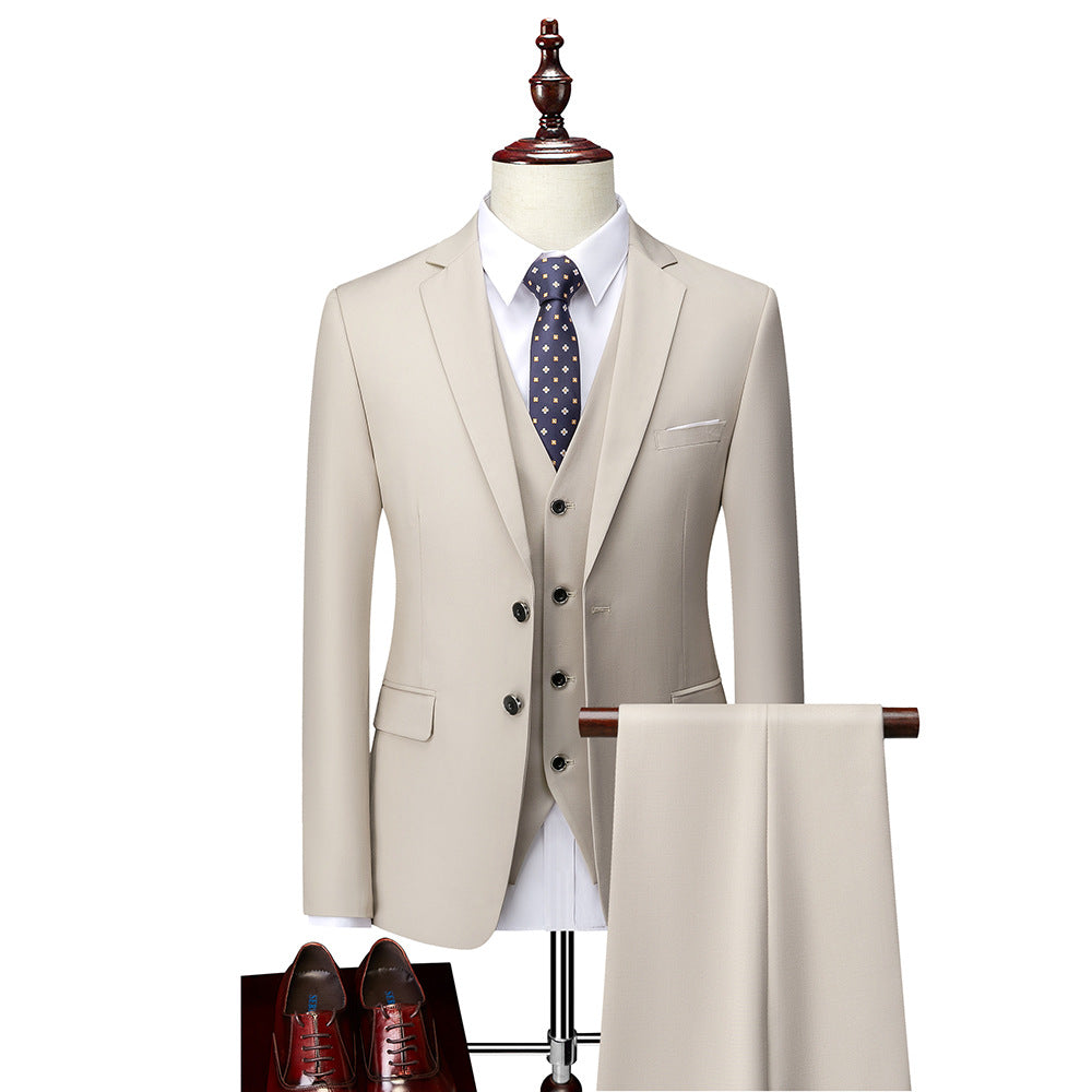 3 Piece Suit Jacket Pants & Vest Business Formal Men's-6