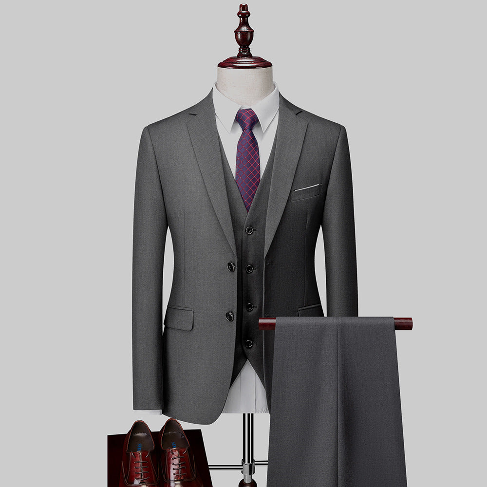 3 Piece Suit Jacket Pants & Vest Business Formal Men's-8