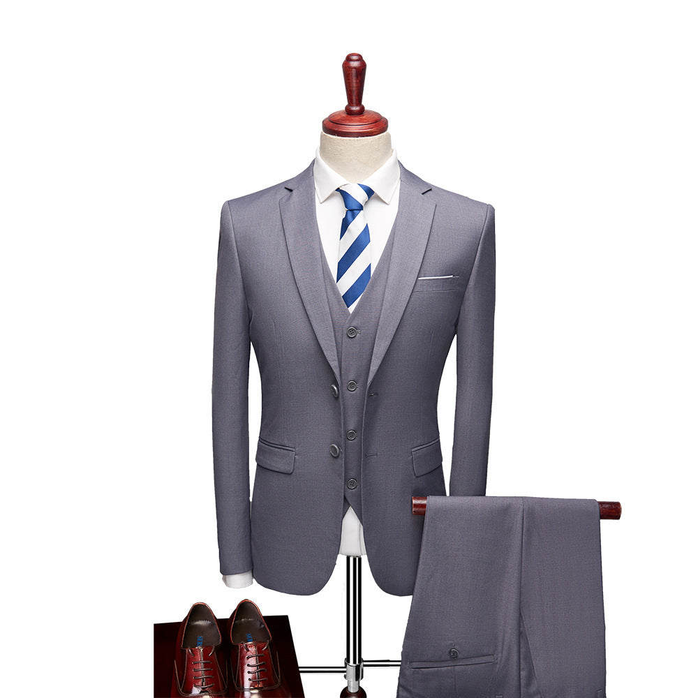 3 Piece Suit Jacket Pants & Vest Business Formal Men's-3