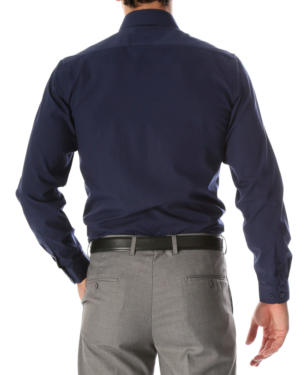 Leo Mens Navy Slim Fit Cotton Dress Shirt-2