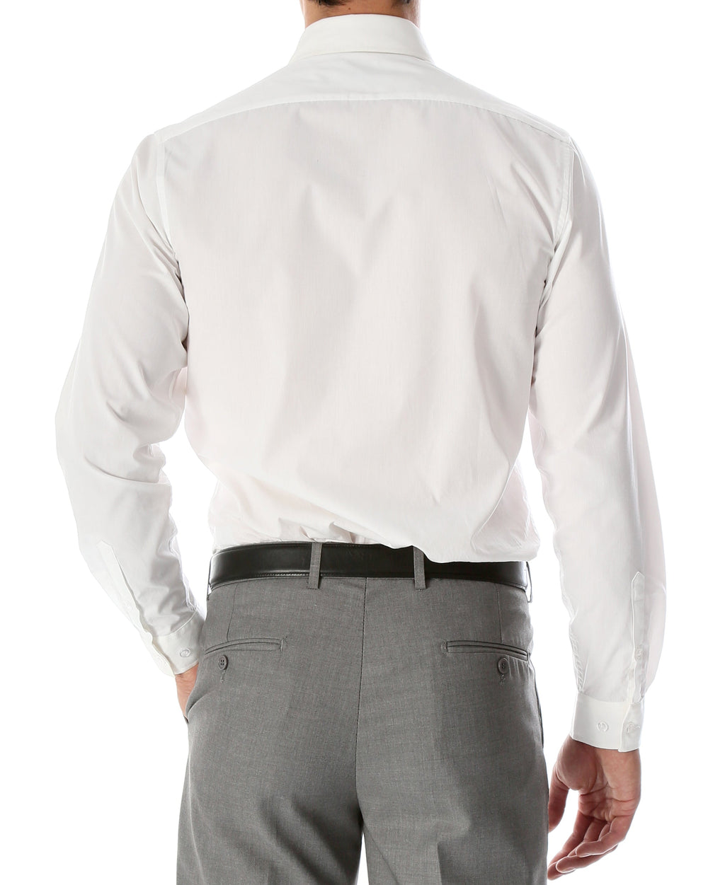 Leo Mens Slim Fit Snow White Dress Shirt-2