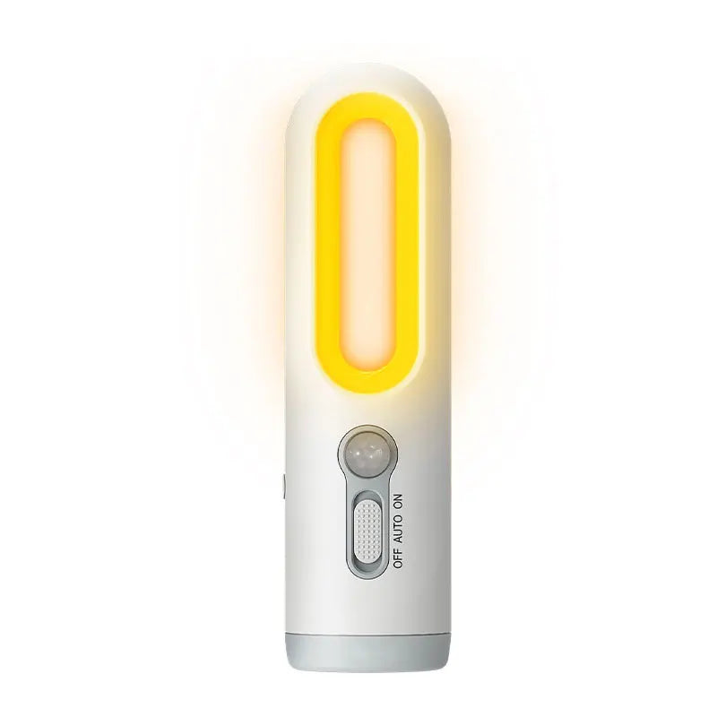 2 in 1 Motion Sensor Night Light Portable Flashlight Bedroom Bathroom Bedside Lamp