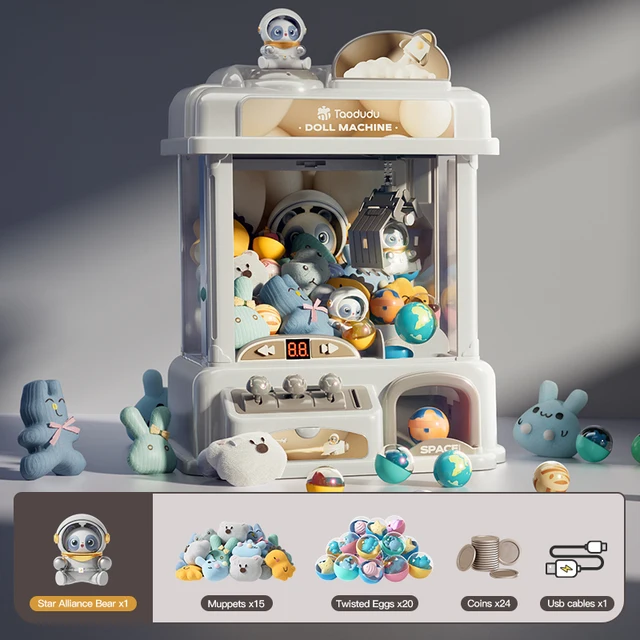 Toy Claw Machine for Kids with Plush Prizes Coin Operated Arcade Game