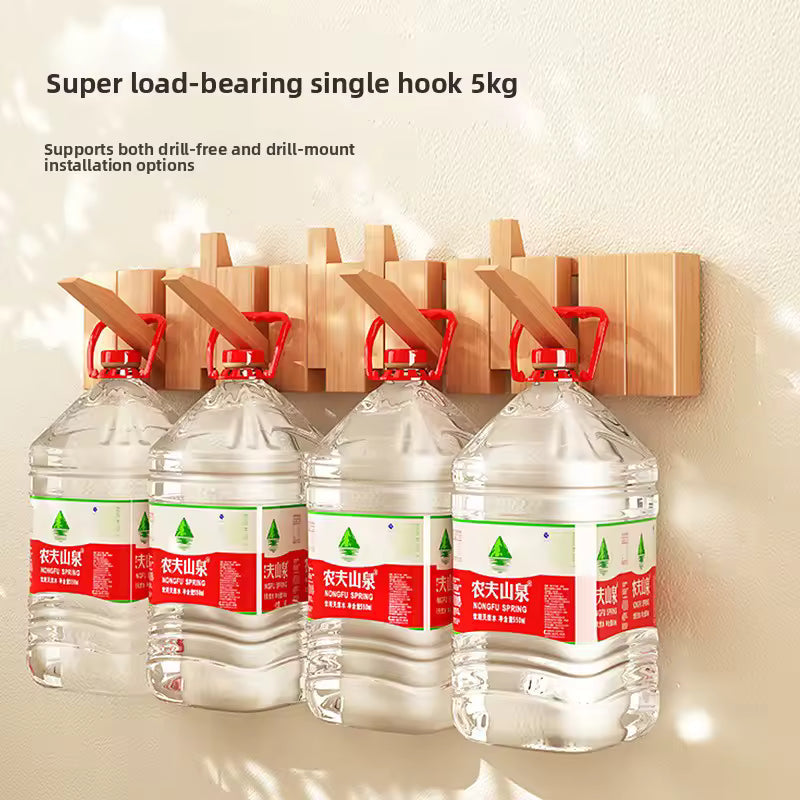 Wooden Piano Coat Rack Wall Mounted Solid Wood Hooks 4 6 8 Hook Organizer