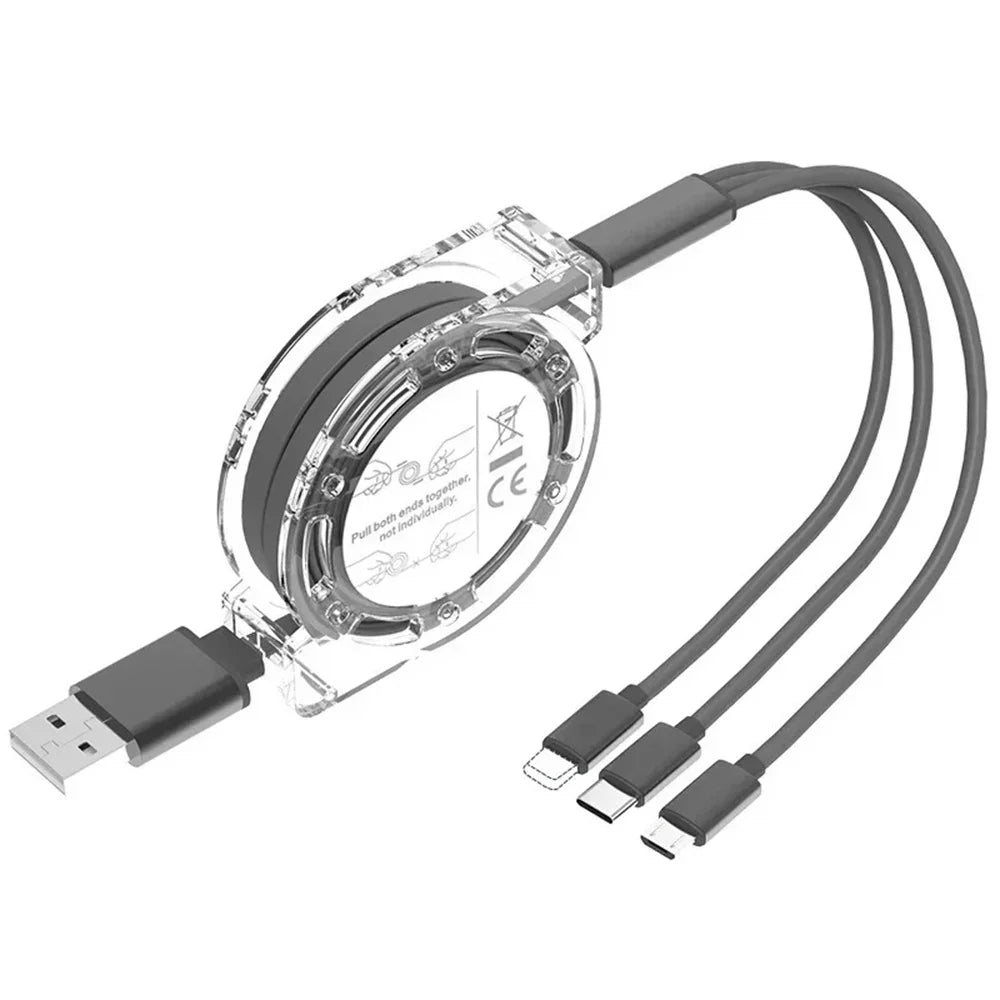 3 in 1 USB Charging Cable | Fast Charging Type C Micro USB iPhone Charger Cord