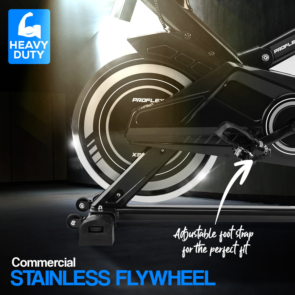NNEDSZ Spin Bike - Flywheel Commercial Gym Exercise Home Workout Grey-1
