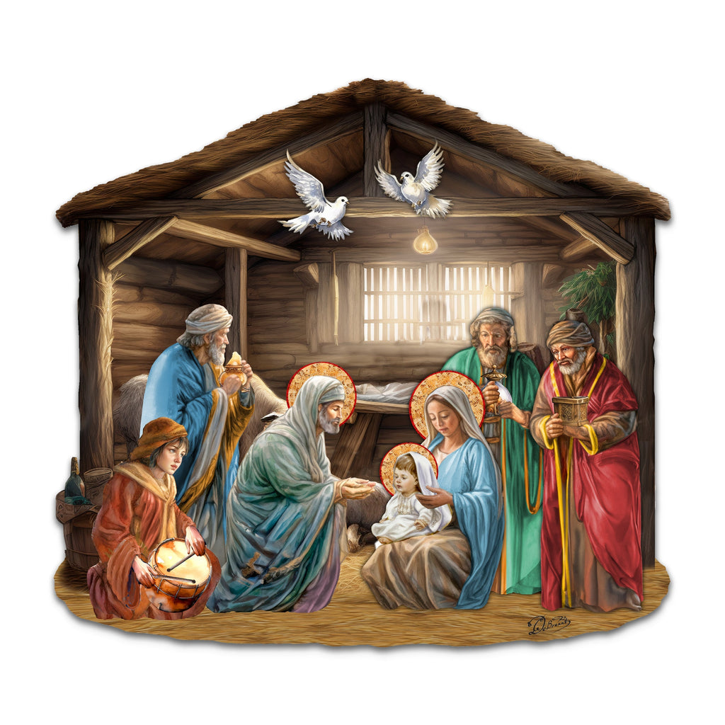 Nativity Scene Holiday Door Decor by G. Debrekht - Nativity Holiday Decor - 8652763H-4