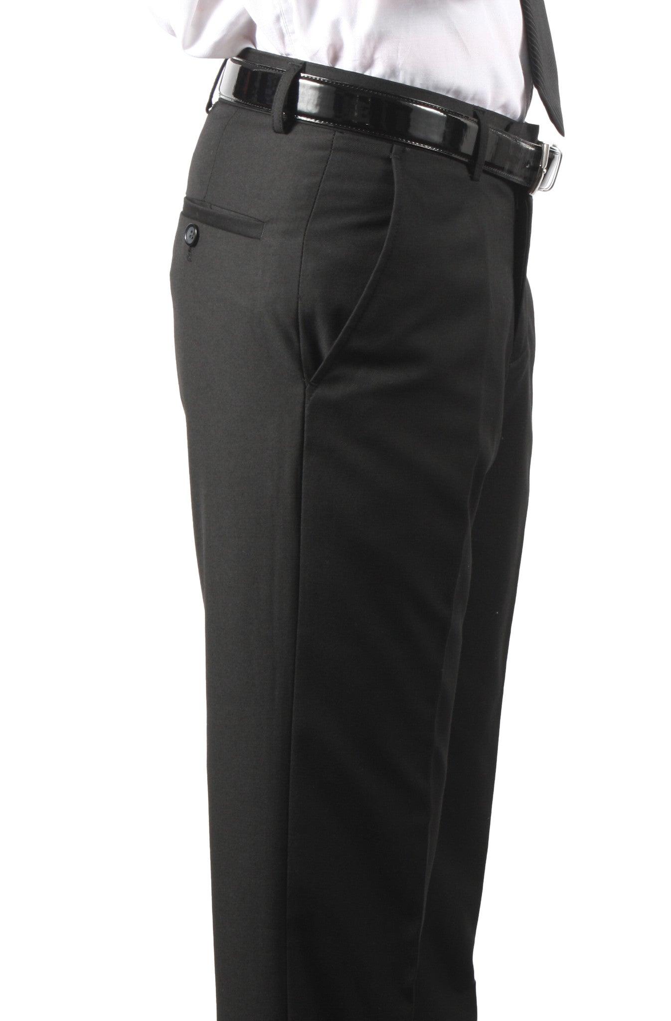 Premium Mens MP101 Black Regular Fit Dress Pants-1