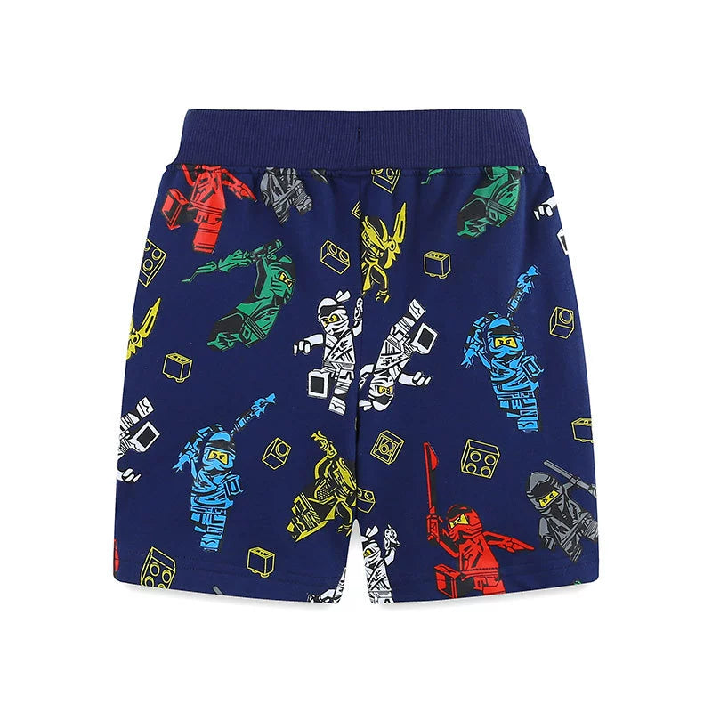 Summer Arrival Baby Kids Boys Cotton Casual Style Cartoon and Geometric Pattern Shorts-1