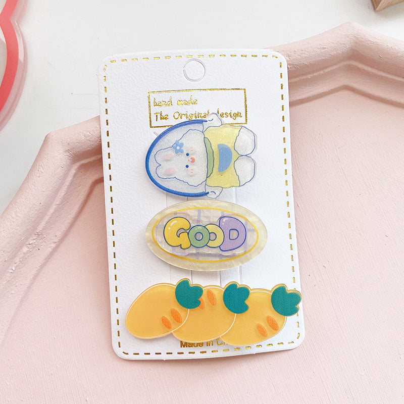 Children’s Cute Acrylic Small Animal Girl Heart Side Hairpin Hair Clips-7