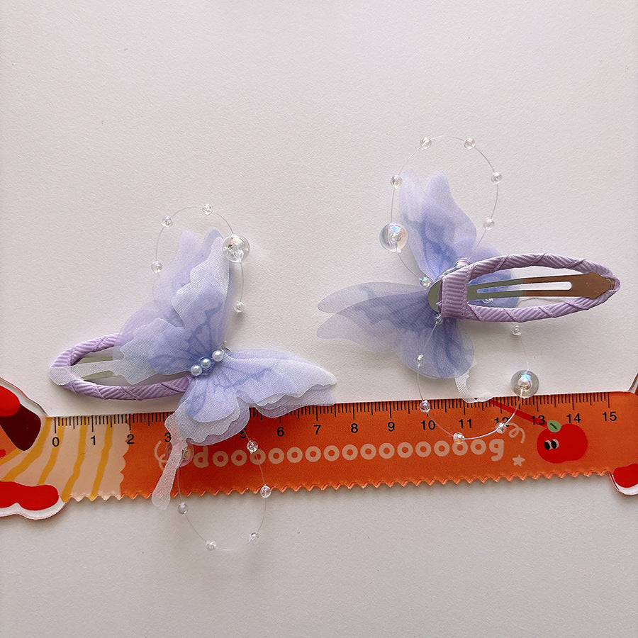 Collection of 2 Versatile Butterfly Pattern Beaded Hair Clips-3
