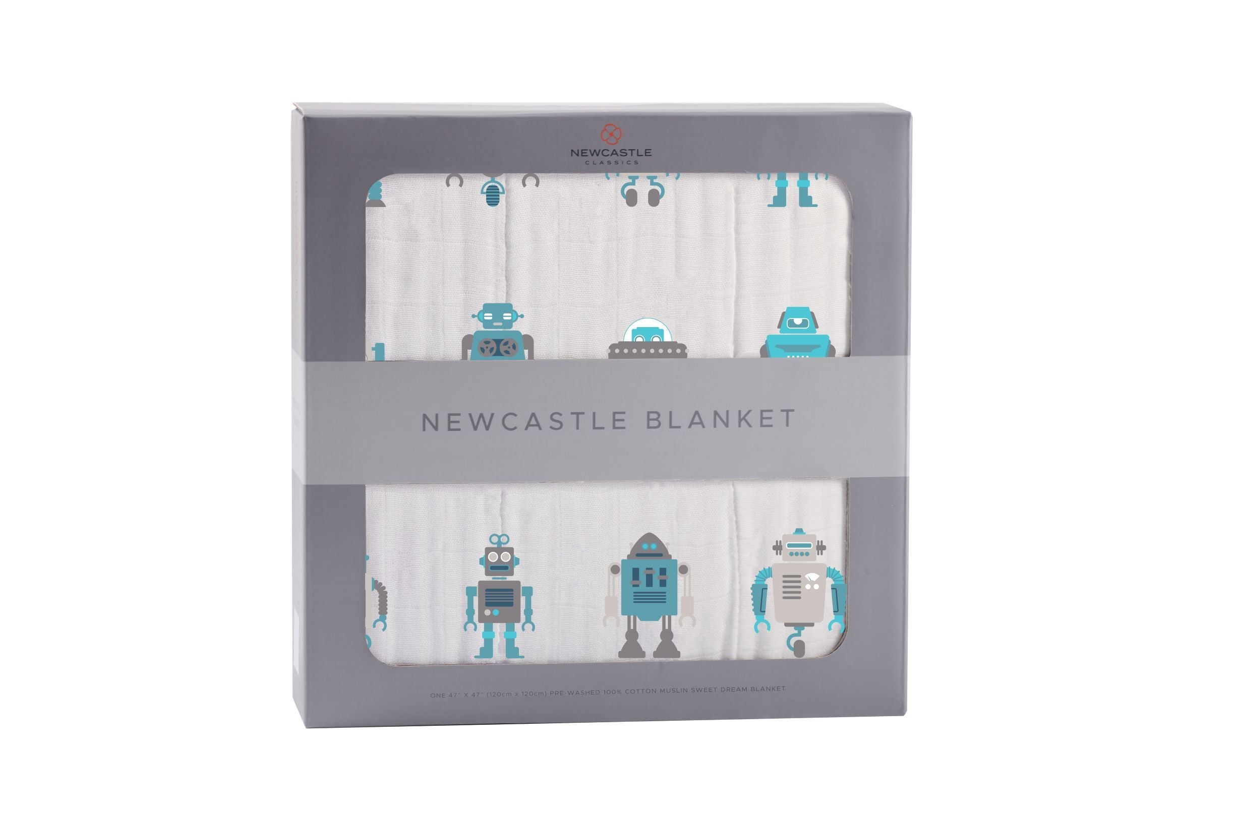 Robots Cotton Muslin Newcastle Blanket-0