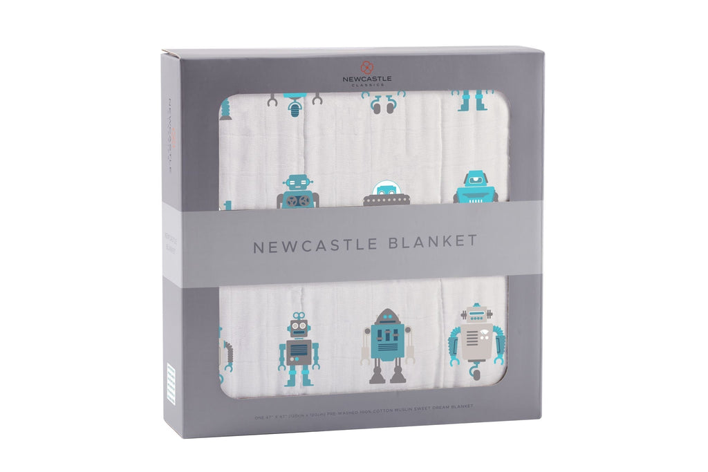 Robots Cotton Muslin Newcastle Blanket-4