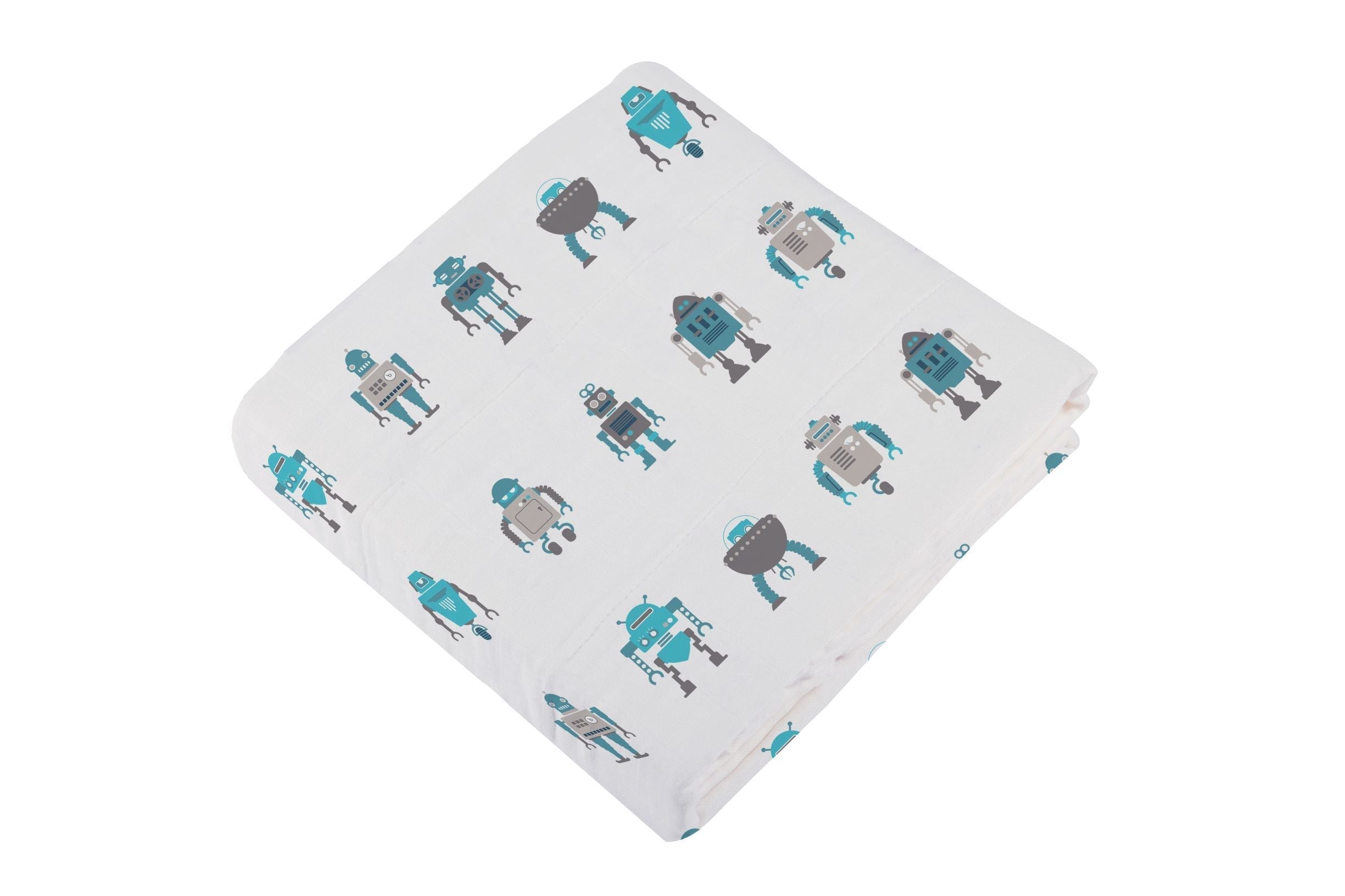 Robots Cotton Muslin Newcastle Blanket-2