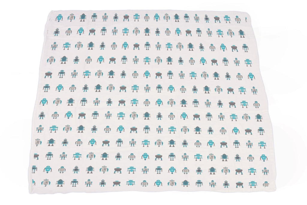 Robots Cotton Muslin Newcastle Blanket-3