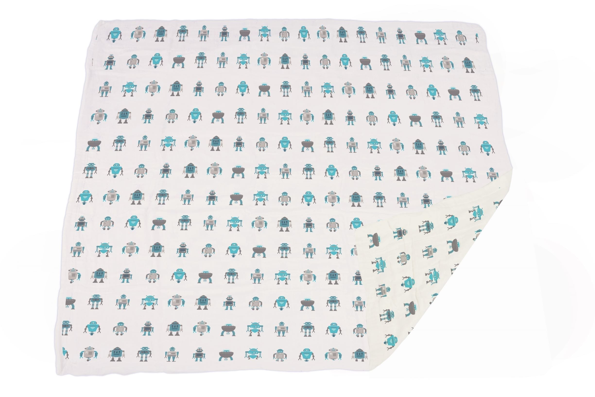 Robots Cotton Muslin Newcastle Blanket-1