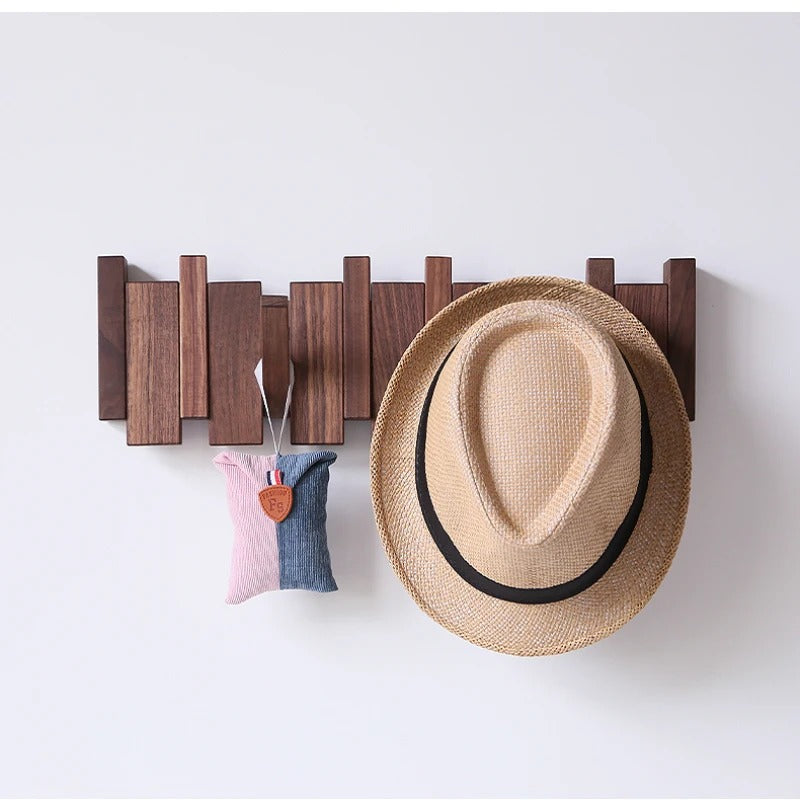 Wooden Piano Coat Rack Wall Mounted Solid Wood Hooks 4 6 8 Hook Organizer