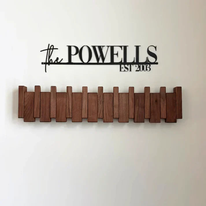 Wooden Piano Coat Rack Wall Mounted Solid Wood Hooks 4 6 8 Hook Organizer