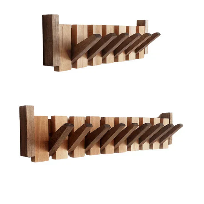 Wooden Piano Coat Rack Wall Mounted Solid Wood Hooks 4 6 8 Hook Organizer